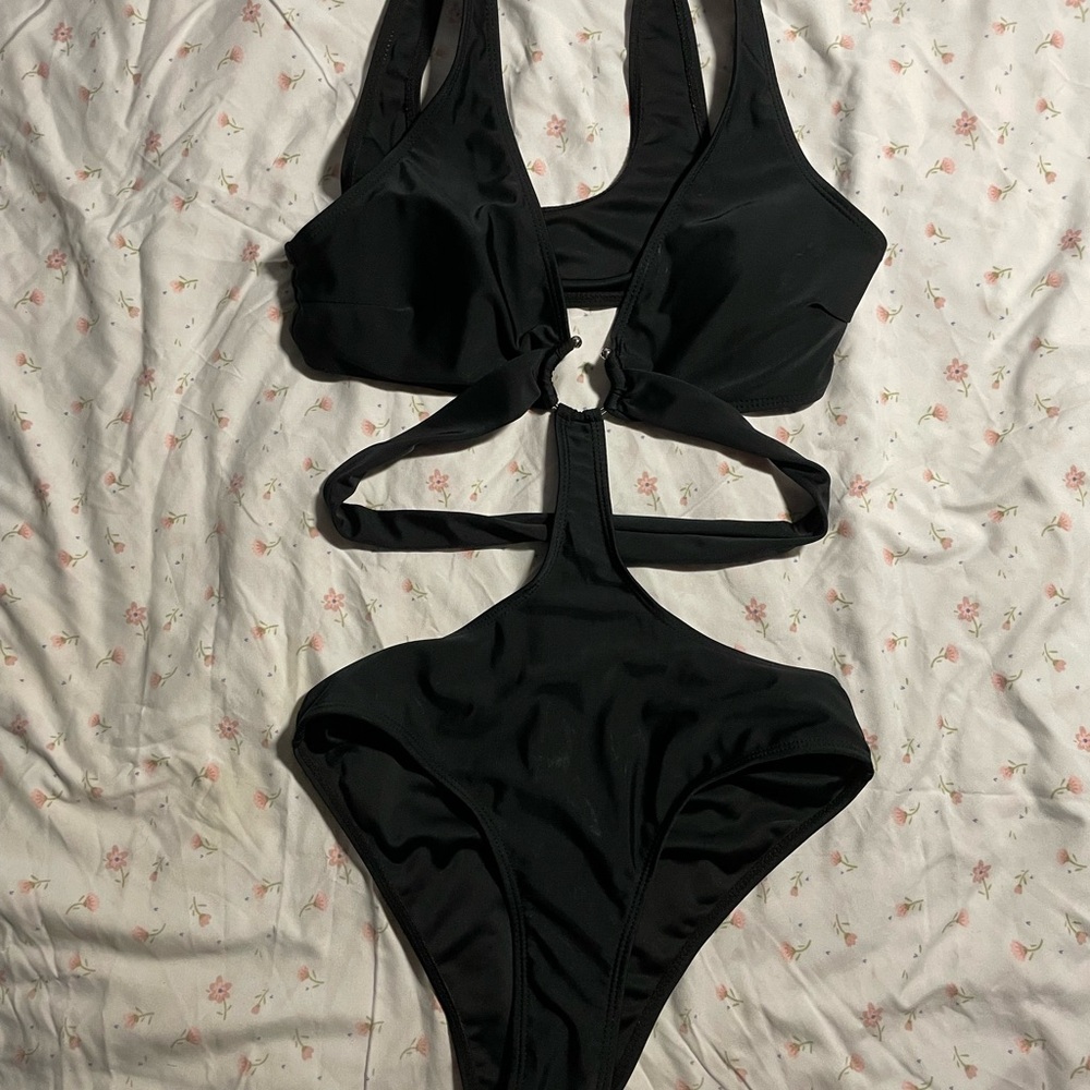 Black Cutout One-Piece Swimsuit